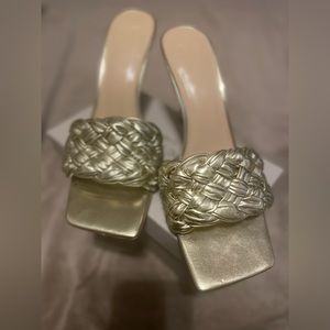 MARC FISHER LTD Gold Braided Sandal